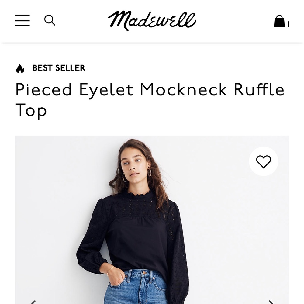 *BESTSELLER* Madewell Pierced Eyelet Ruffle Top